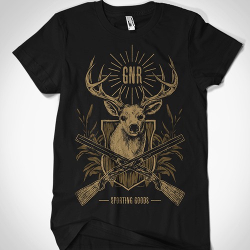 Deer t-shirt with the title 'Create a badass hunting illustration for GNR Sporting Goods'