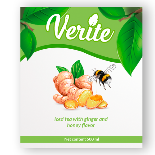 Tea label with the title 'Verite Iced tea'