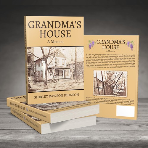 Biography design with the title 'GRANDMA'S HOUSE'