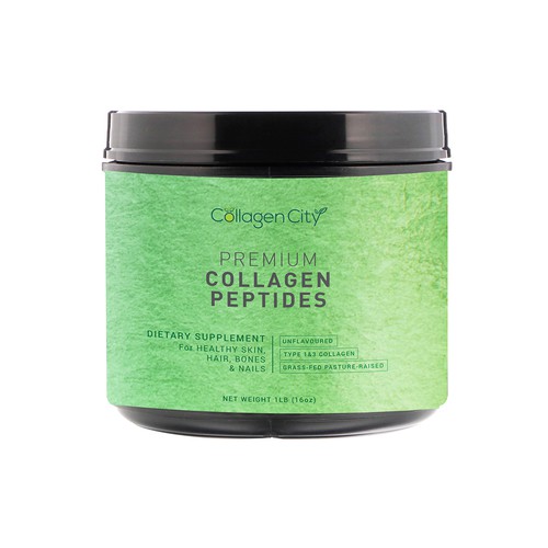 Skincare label with the title 'Collagen Peptides'