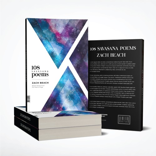 Yoga book cover with the title 'Book Cover for Poetry Collection'