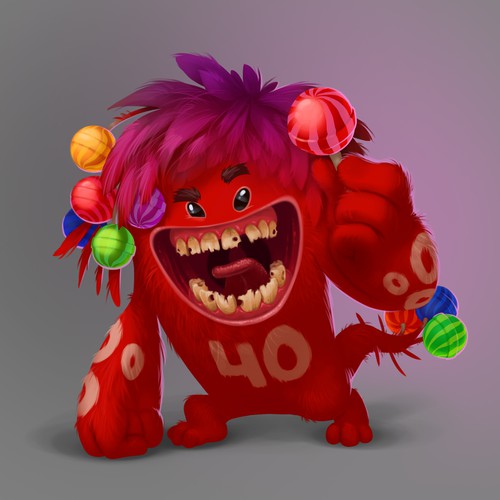 Monster artwork with the title 'Food monster'