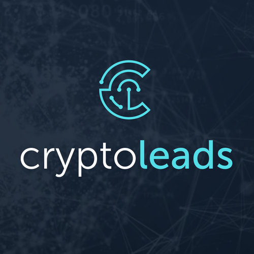 High-tech design with the title 'Cryptoleads logo'