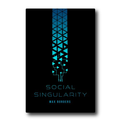 Technology book cover with the title 'Book Cover Design for the Social Singularity'