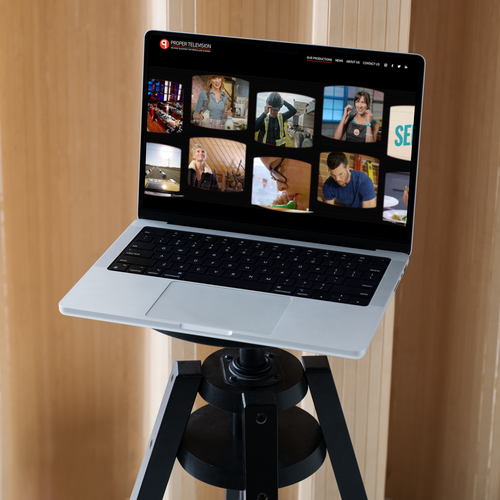 TV design with the title 'Producing Some of Canada’s Most Popular TV With Proper Television'