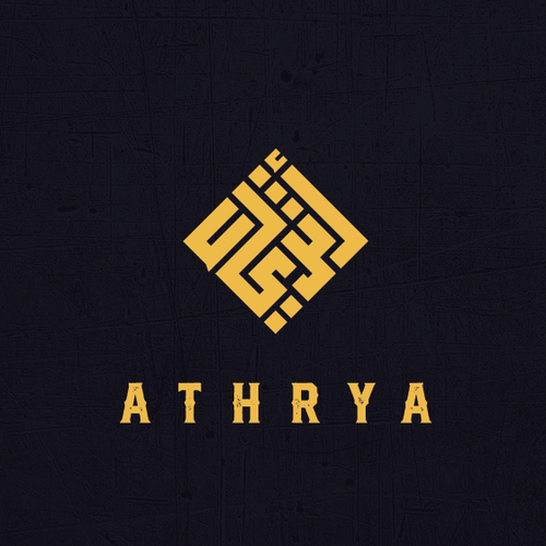 Arabic design with the title 'Athrya - أثرياء'