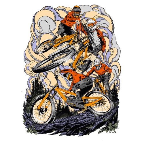 Bike t-shirt with the title 'Downhill'