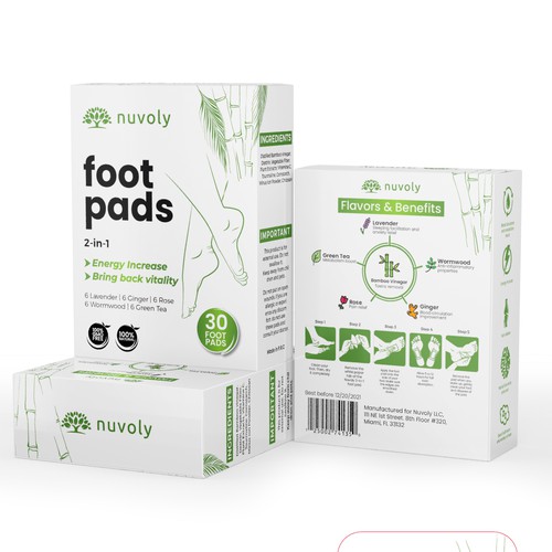 Blender 3D design with the title 'Appealing Packaging box for Detox foot pads'