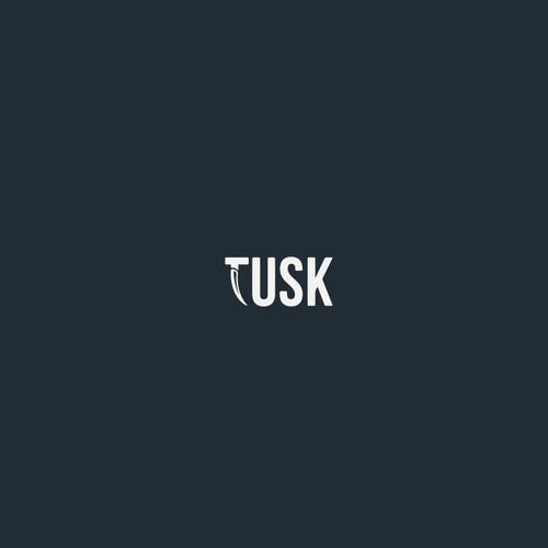 Typographic design with the title 'Tusk logo design'