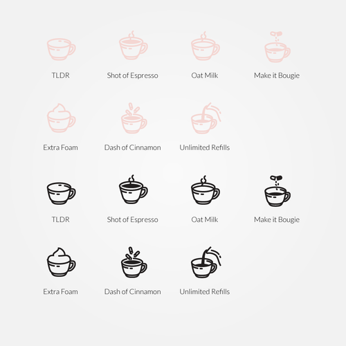 Coffee shop artwork with the title 'Bold logo concept'