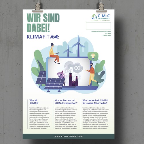 Green energy design with the title 'KlimaFIT poster'