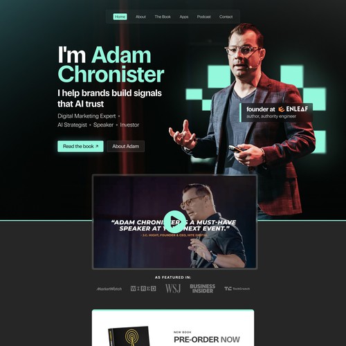 Coaching website with the title 'Website homepage for professional'