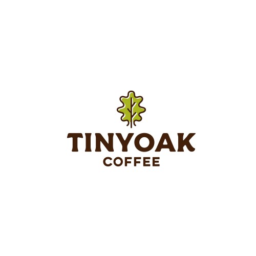 Oak tree design with the title 'Tiny Oak Coffee logo'