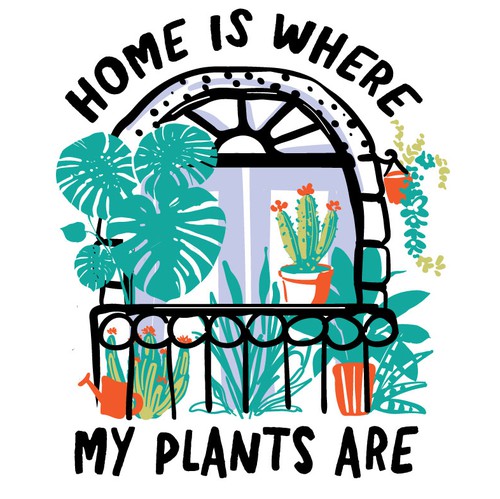 Nature artwork with the title 'For plants lovers'