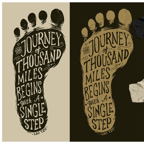 Quote design with the title 'footstep'