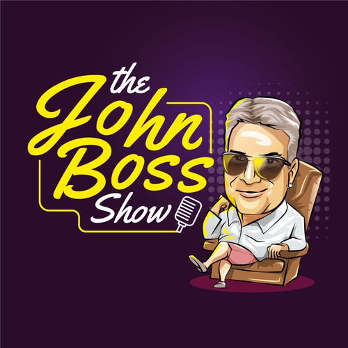 Caricature artwork with the title 'John Boss Show'