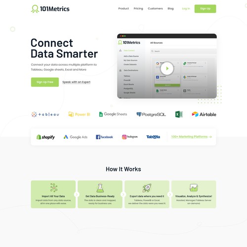 Data website with the title 'Connect Data Smarter'