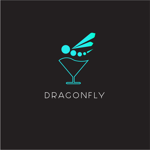 Dragonfly design with the title 'Dragonfly Cocktail Bar Logo'