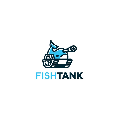 Dolphin design with the title 'fish tank logo concept'