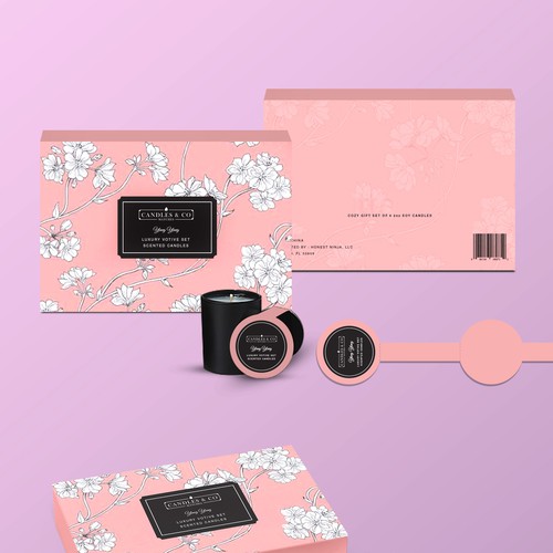 Gift box design with the title 'Packaging for Luxury Candle Gift Set'
