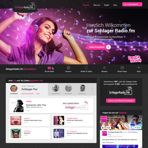 Radio station design with the title 'SchlagerRadio.fm'