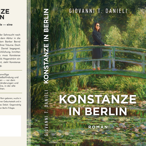 Classic book cover with the title 'Old-fashioned novel cover in Monet style'