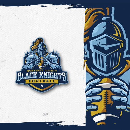 Football logo with the title 'Black Knights Football'