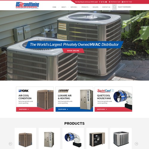Heating design with the title 'Web design for HVAC Company'