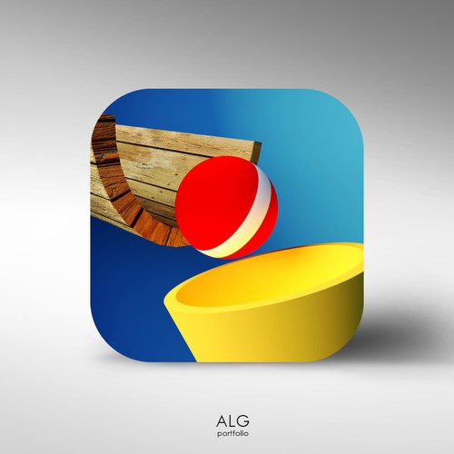 Bucket design with the title 'App icon for new 3D iPad game'