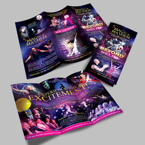 Magic design with the title 'Magic & Mayhem - Beyond Belief'