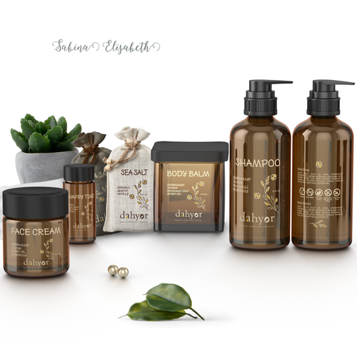 Concept packaging with the title 'Labels for customized personal care products'