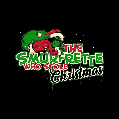 Christmas t-shirt with the title 'Smurfrette'