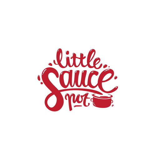 Flowing logo with the title 'Playful logo for Little Sauce Pot'