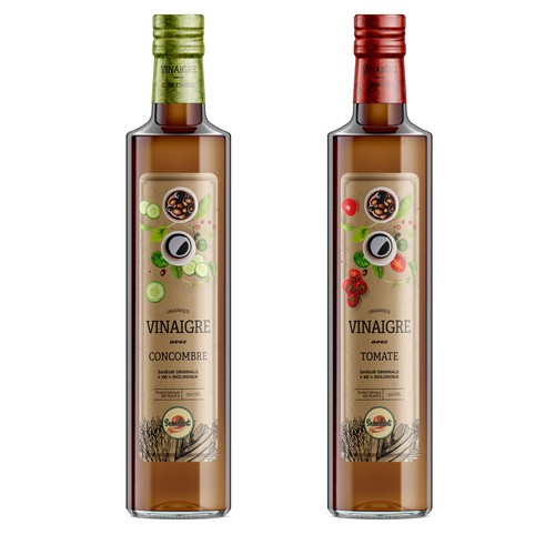Bio design with the title 'Vinegar Label Design'