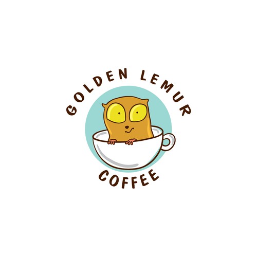 Lemur design with the title 'Golden Lemur Coffee'