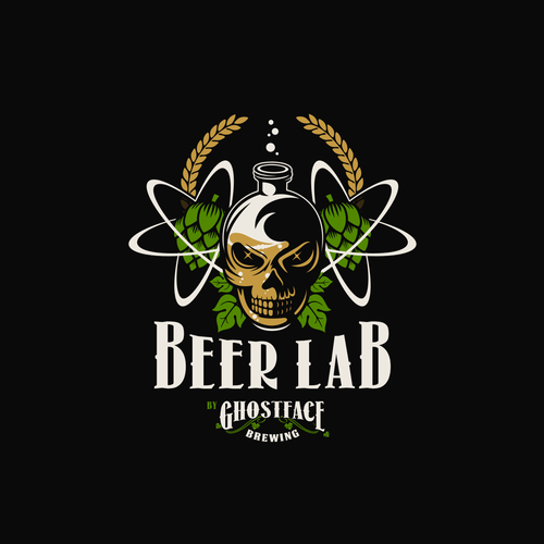 Atom design with the title 'Beer Lab '