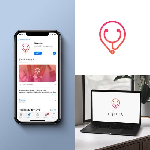 App logo with the title 'Medical app for Iphone'