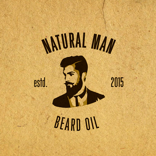 Beard logo with the title 'Fuse the Classical American man with the Modern bearded man for Natural man beard oil.  '