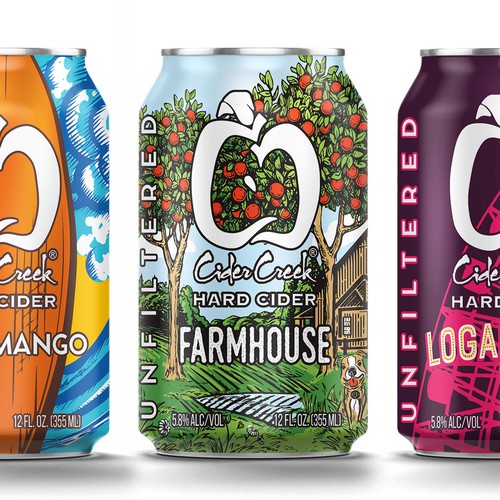 Drink label with the title 'Cider Creek Hard Cider'