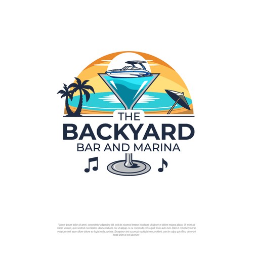 Summer logo with the title 'The Backyard Bar & Marina'
