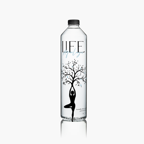 Water bottle design with the title 'Life Water Bottle'