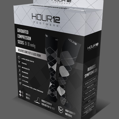 Sock design with the title 'Box design for SOCKS'