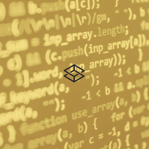 Brackets design with the title 'Logo concept for Coding studio'