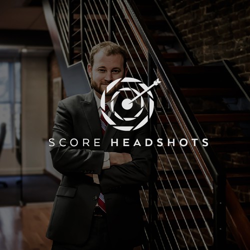 Headshot logo with the title 'business man photography for score headshots'
