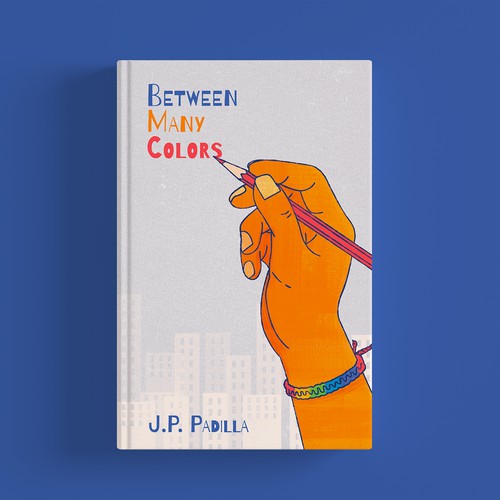 Illustration book cover with the title 'Between Many Colors Book Cover'