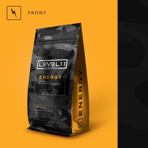 Coffee packaging with the title 'Coffee package design'