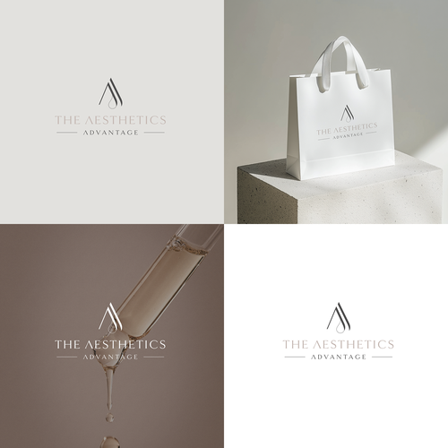 Design with the title 'The Aesthetics Advantage modern monogram logo'