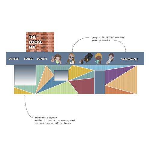 Metal artwork with the title 'coffee shop design'