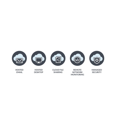 Set design with the title 'Icon set for cloud service.'