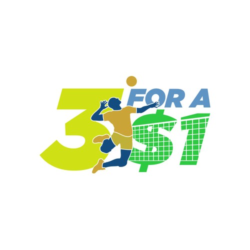 Volleyball logo with the title 'Winner of 3 FOR A $1 Contest'